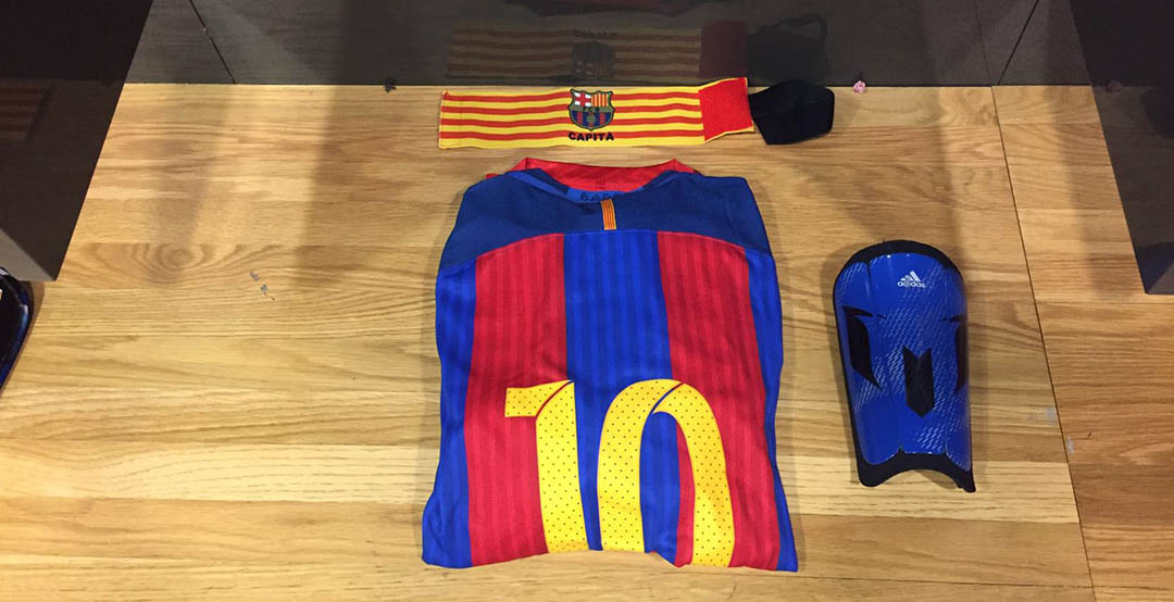 Messi Receives New Camouflaged 2016 17 Adidas Shin Guards Footy